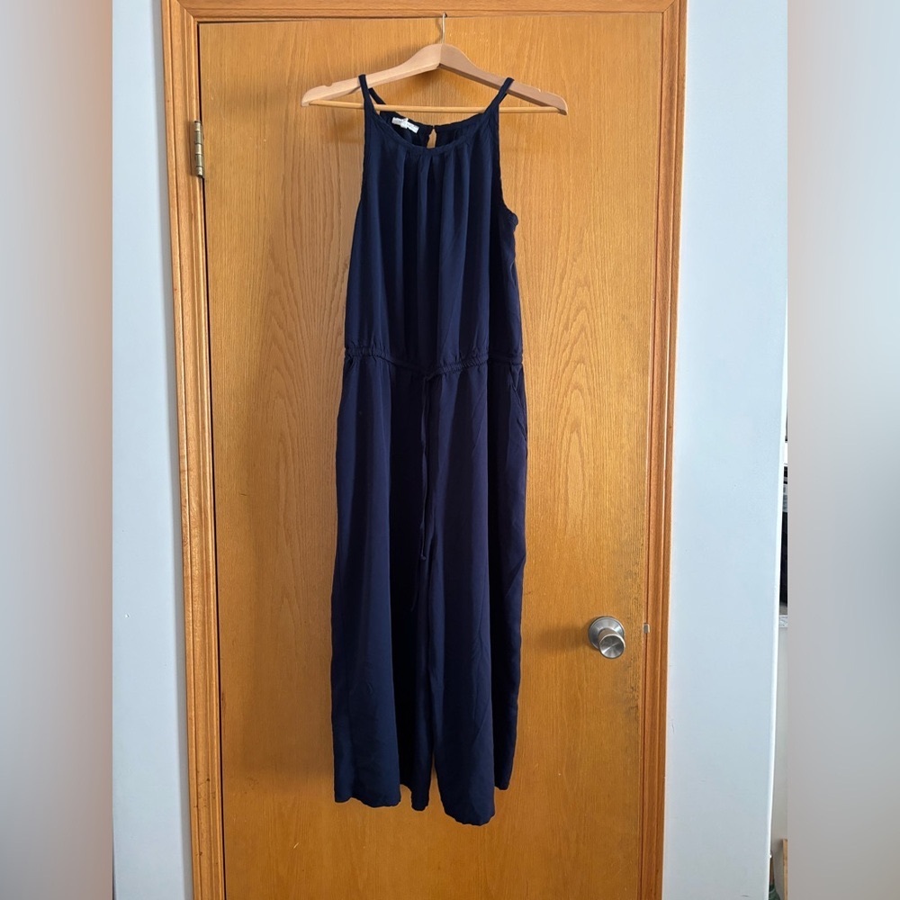 Maurice’s XL Cropped Navy Blue Sleeveless Jumpsuit